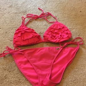 Hot Pink Hollister Bikini Set